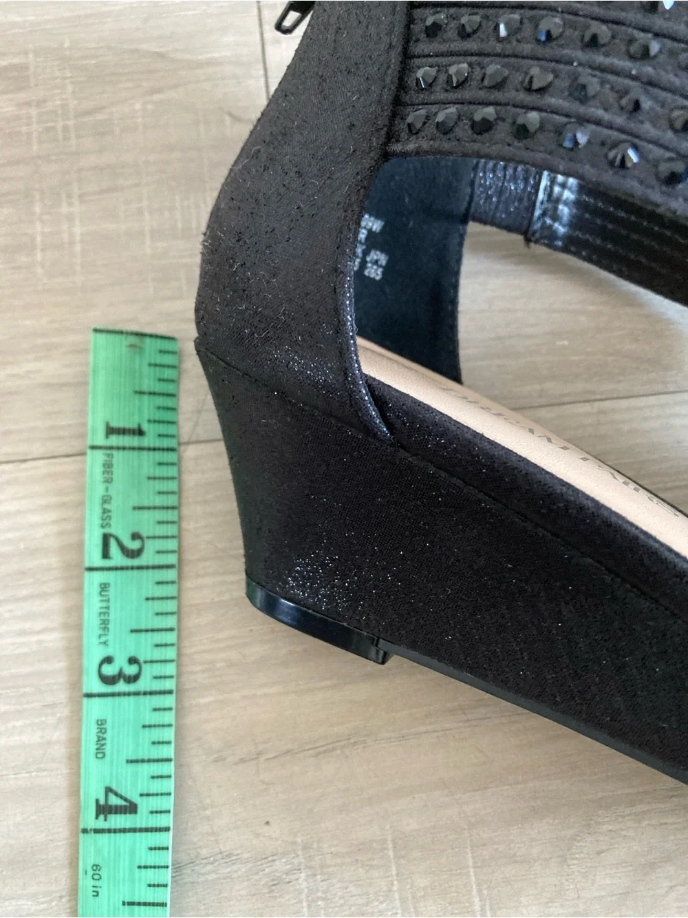 Dream Pairs Black Crystal-Strap High Heel Sandals